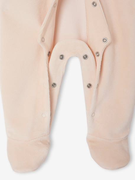 Lot de 2 pyjamas bébé naissance en velours beige+rose+vert d'eau 13 - vertbaudet enfant 
