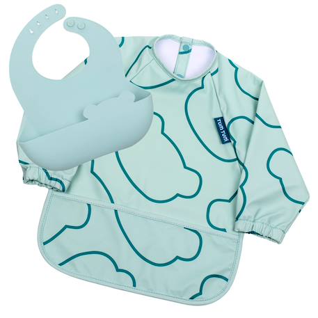 Coffret bavoirs 2 en 1 Bleu+Gris+Rose 1 - vertbaudet enfant 