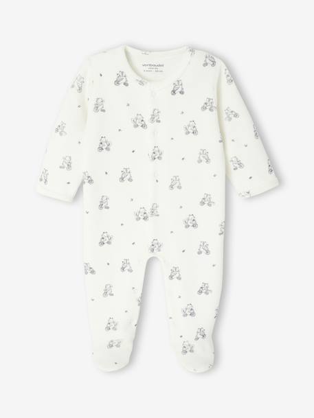 Lot de 2 pyjamas bébé naissance en velours beige+rose+vert d'eau 17 - vertbaudet enfant 