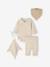Ensemble naissance évolutif 4 pièces body + legging + bavoir + doudou écru 1 - vertbaudet enfant 