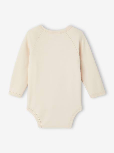 Lot de 2 bodies bébé ouverture naissance manches longues beige+rose+vert d'eau 11 - vertbaudet enfant 