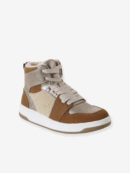 Baskets enfant fille synthétique fourrées camel 1 - vertbaudet enfant 