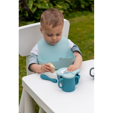 Coffret bavoirs 2 en 1 Bleu+Gris+Rose 4 - vertbaudet enfant 