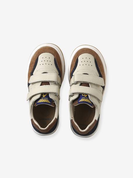 Baskets enfant garçon cuir à scratchs lot marron 4 - vertbaudet enfant 