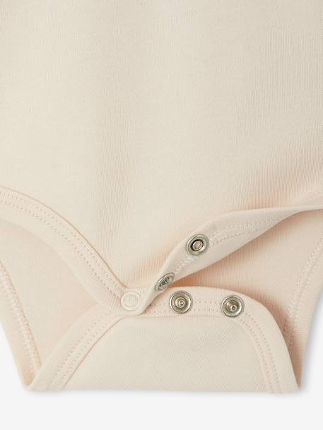 Lot de 2 bodies bébé ouverture naissance manches longues beige+rose+vert d'eau 13 - vertbaudet enfant 