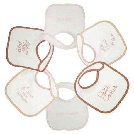 Lot de 6 bavoirs naissance Beige 1 - vertbaudet enfant 