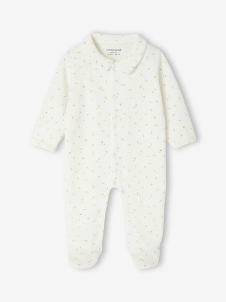 Lot de 2 pyjamas bébé naissance en velours beige+rose+vert d'eau 10 - vertbaudet enfant 