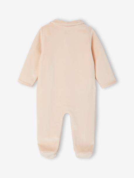Lot de 2 pyjamas bébé naissance en velours beige+rose+vert d'eau 11 - vertbaudet enfant 