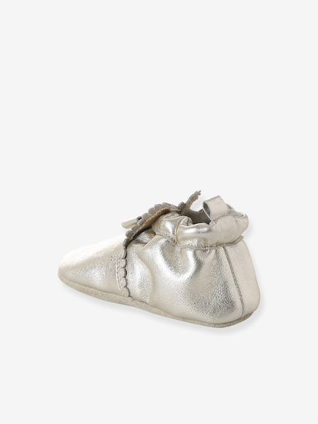 Chaussons élastiqués en cuir souple bébé or+rose 4 - vertbaudet enfant 