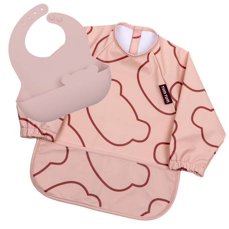 Coffret bavoirs 2 en 1 Bleu+Gris+Rose 13 - vertbaudet enfant 