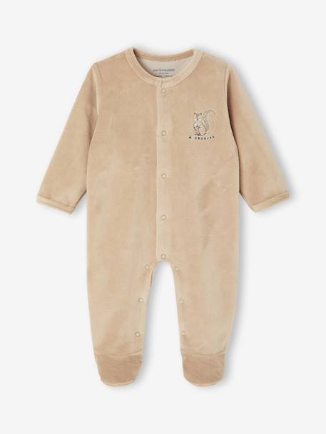 Lot de 2 pyjamas bébé naissance en velours beige+rose+vert d'eau 2 - vertbaudet enfant 