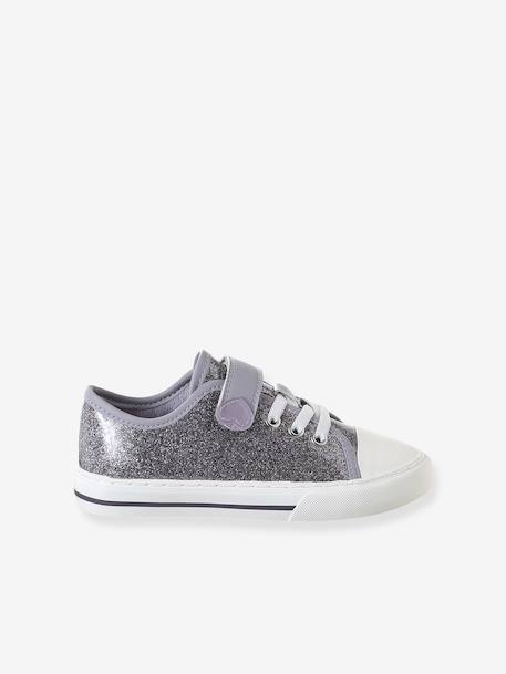 Basket enfant fille synthétique à scratchs lilas 2 - vertbaudet enfant 