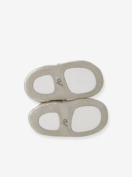 Chaussons élastiqués en cuir souple bébé or+rose 5 - vertbaudet enfant 