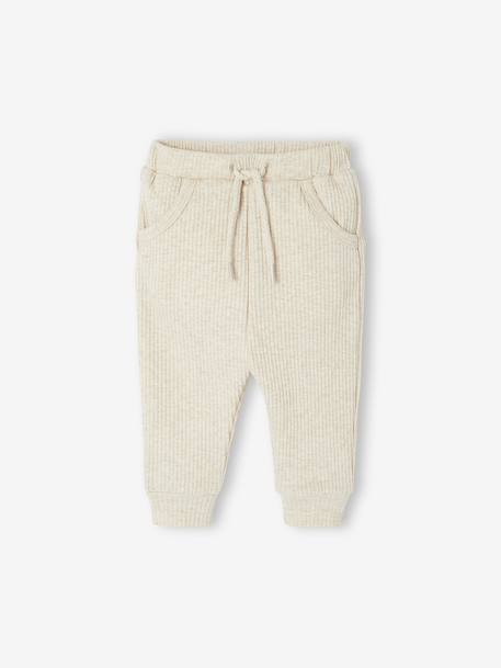 Ensemble uni pantalon et paire de chaussettes beige chiné 2 - vertbaudet enfant 