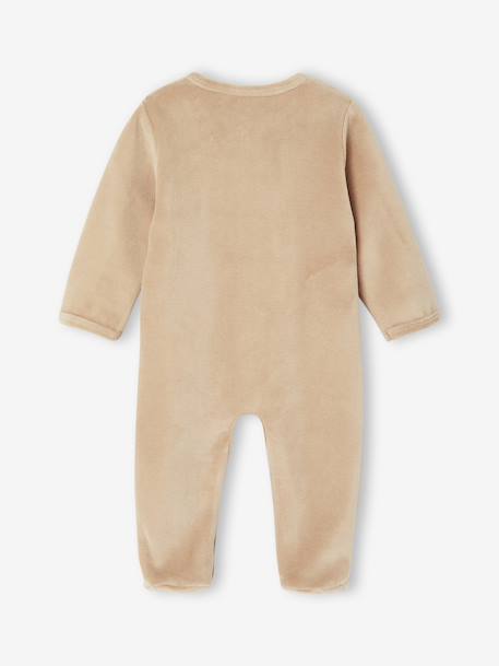 Lot de 2 pyjamas bébé naissance en velours beige+rose+vert d'eau 4 - vertbaudet enfant 