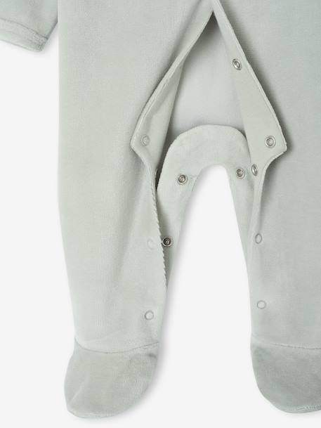 Lot de 2 pyjamas bébé naissance en velours beige+rose+vert d'eau 20 - vertbaudet enfant 
