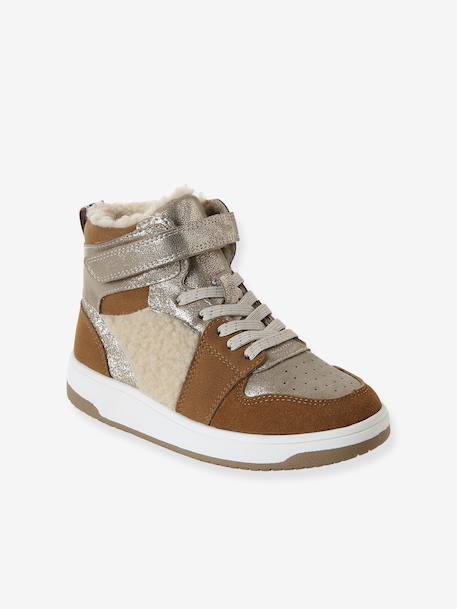 Baskets enfant fille synthétique fourrées camel 1 - vertbaudet enfant 