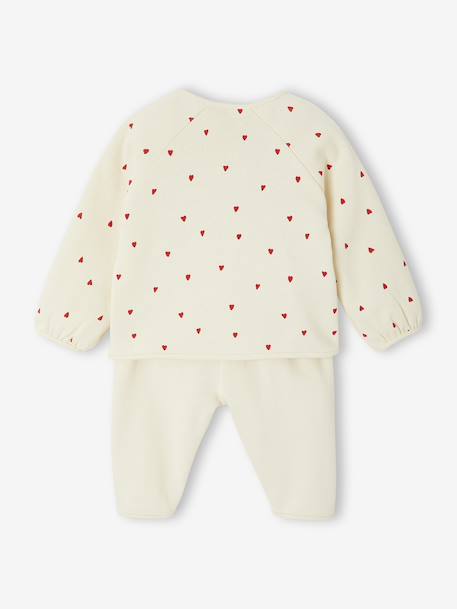 Ensemble naissance molletonné gilet + pantalon bleu+écru 10 - vertbaudet enfant 