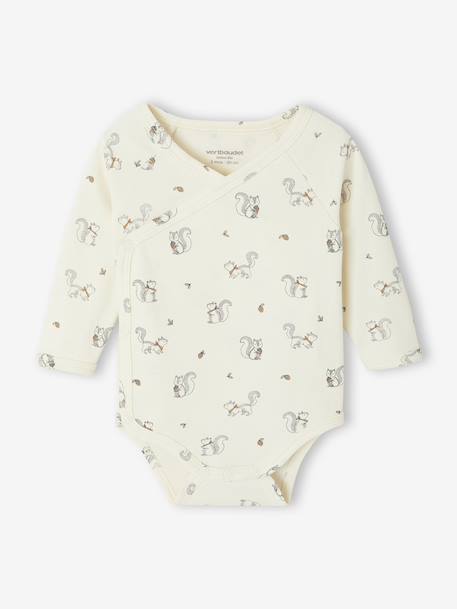 Lot de 2 bodies bébé ouverture naissance manches longues beige+rose+vert d'eau 3 - vertbaudet enfant 