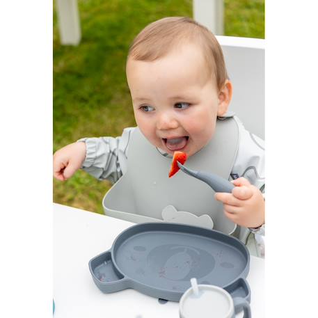 Coffret bavoirs 2 en 1 Bleu+Gris+Rose 8 - vertbaudet enfant 
