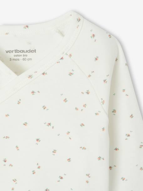 Lot de 2 bodies bébé ouverture naissance manches longues beige+rose+vert d'eau 14 - vertbaudet enfant 
