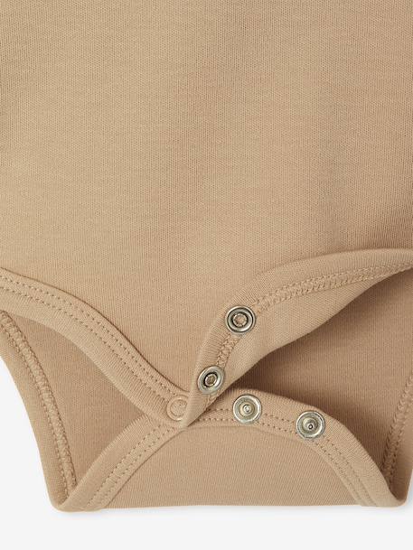 Lot de 2 bodies bébé ouverture naissance manches longues beige+rose+vert d'eau 6 - vertbaudet enfant 