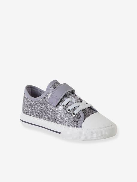 Basket enfant fille synthétique à scratchs lilas 1 - vertbaudet enfant 