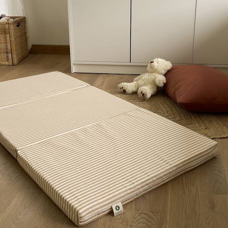 Matelas de voyage pliant rayé 60x120 cm Rayé ambre+Rayé tilleul 1 - vertbaudet enfant 