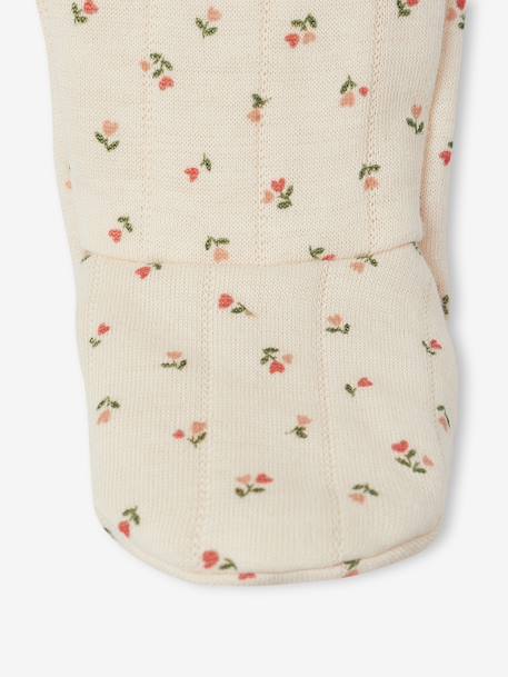 Ensemble matelassé gilet + pantalon à pieds entièrement imprimé écru+rose 11 - vertbaudet enfant 