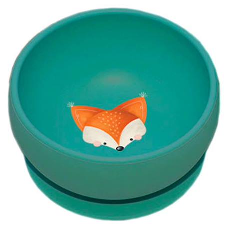 Bol en silicone avec ventouse animaux Orange+Rose+Vert+Vert paon 19 - vertbaudet enfant 