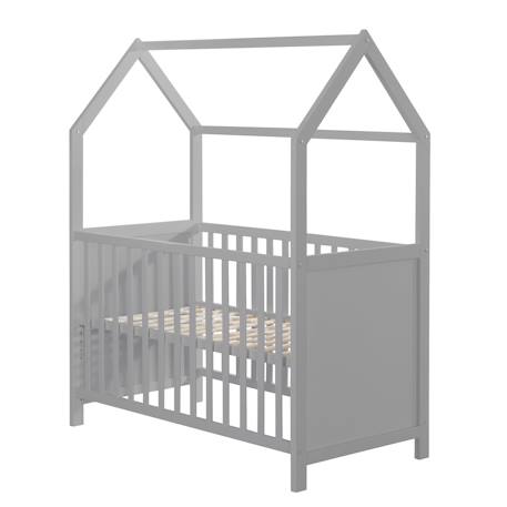 Lit bébé cabane en bois fsc® - lit cododo convertible en canapé Blanc+Taupe - gris 7 - vertbaudet enfant 
