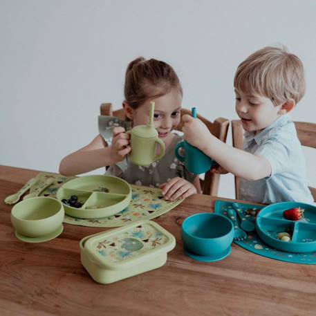 Bavoir récupérateur en silicone animaux Rose+Vert+Vert paon 10 - vertbaudet enfant 