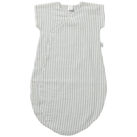 Gigoteuse d'été en gaze de coton rayé vert de gris (6-18 mois) Vert de gris, blanc 1 - vertbaudet enfant 