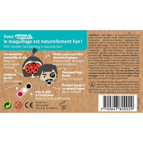 Kit de maquillage 3 couleurs pirate et coccinelle Noir/blanc/rouge 6 - vertbaudet enfant 