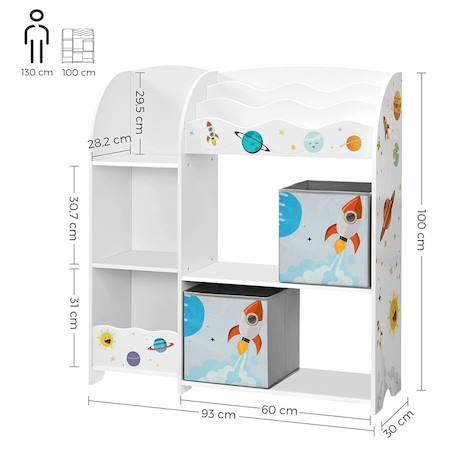 Etagère enfant avec étagères, rangements Blanc 4 - vertbaudet enfant 