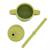 Gobelet en silicone avec poignées et paille animaux Beige+Bleu+Orange+Rose+Vert+Vert paon 24 - vertbaudet enfant 