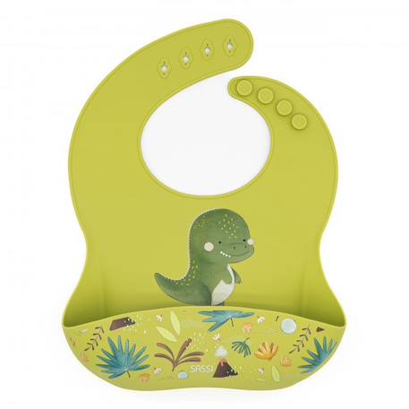 Bavoir récupérateur en silicone animaux Rose+Vert+Vert paon 7 - vertbaudet enfant 