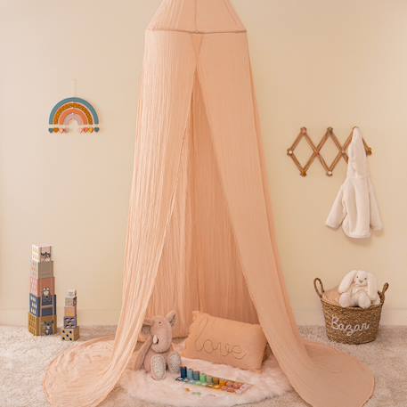 Ciel de lit gaze de coton - lili Blanc+Bleu gris+Marron+Rose+Rose moyen+Vert 15 - vertbaudet enfant 