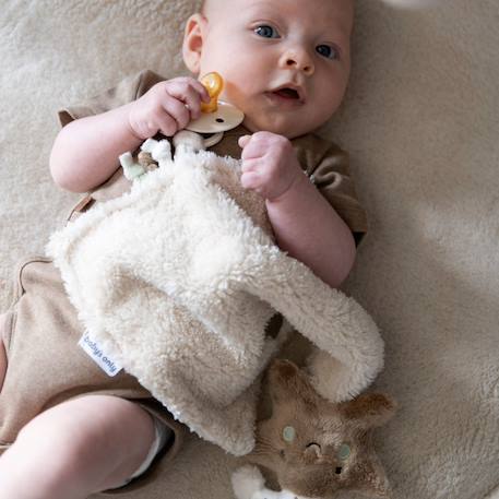 Doudou attache sucette heaven clay-warm linen Beige, marron, noir 2 - vertbaudet enfant 