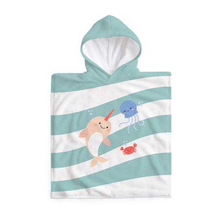 Poncho serviette enfant en coton Bleu 1 - vertbaudet enfant 