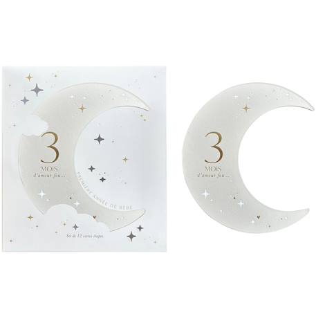 Cartes étapes moon Beige, blanc 1 - vertbaudet enfant 
