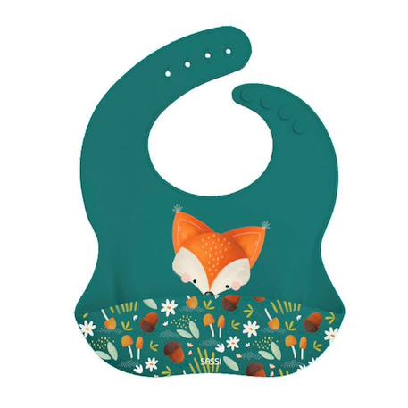 Bavoir récupérateur en silicone animaux Rose+Vert+Vert paon 18 - vertbaudet enfant 