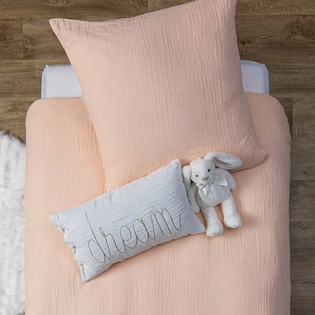 Coussin rectangulaire gaze de coton - Lili Blanc+Bleu gris+Marron+Rose antique+Rose clair+Vert 4 - vertbaudet enfant 