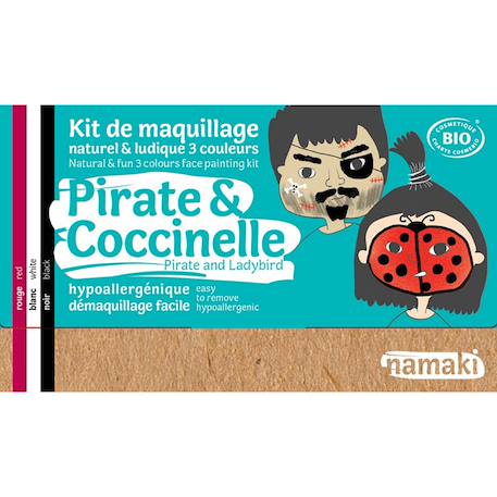 Kit de maquillage 3 couleurs pirate et coccinelle Noir/blanc/rouge 4 - vertbaudet enfant 