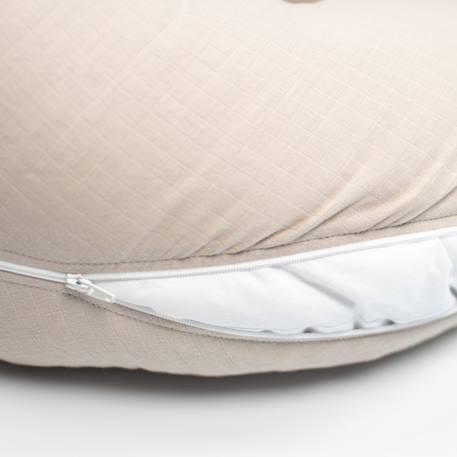 Housse pour coussin de maternité et d'allaitement en gaze de coton Beige+Bleu+Rose 5 - vertbaudet enfant 