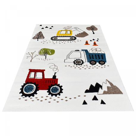 Tapis enfant trucks certifié oeko-tex Ecru 2 - vertbaudet enfant 