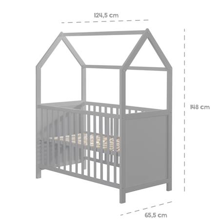 Lit bébé cabane en bois fsc® - lit cododo convertible en canapé Blanc+Taupe - gris 10 - vertbaudet enfant 