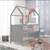 Lit bébé cabane en bois fsc® - lit cododo convertible en canapé Blanc+Taupe - gris 8 - vertbaudet enfant 