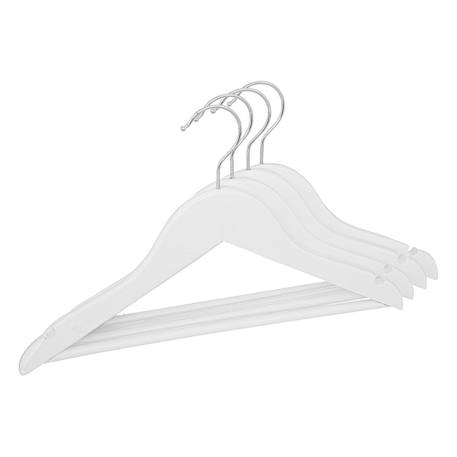 Lot de 4 cintres enfant - indy Blanc+Marron 1 - vertbaudet enfant 
