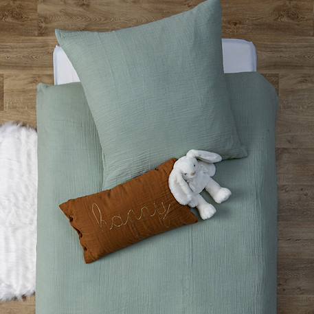 Coussin rectangulaire gaze de coton - Lili Blanc+Bleu gris+Marron+Rose antique+Rose clair+Vert 10 - vertbaudet enfant 